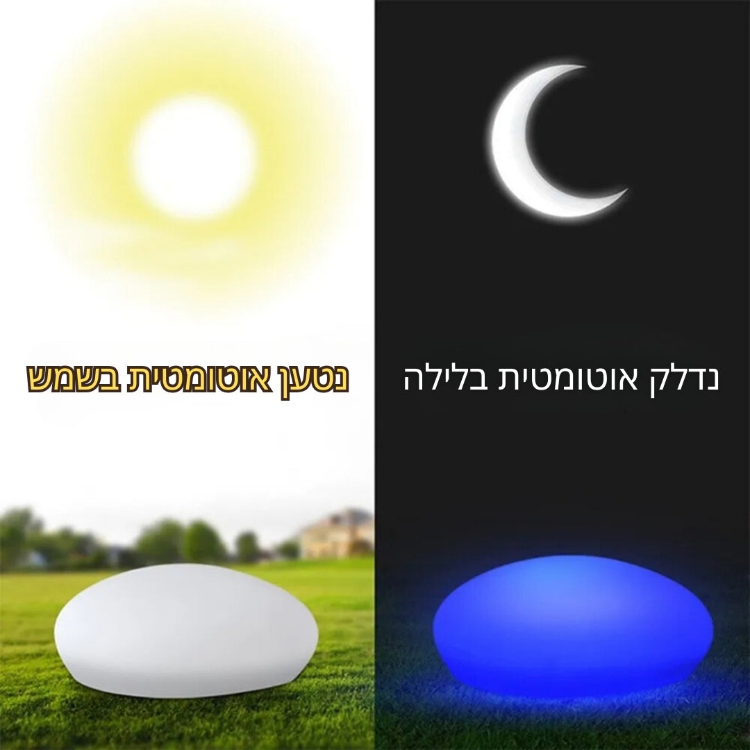 תאורת גינה סולארי-נטענת בצורת סלע