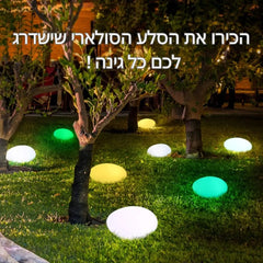 תאורת גינה סולארי-נטענת בצורת סלע